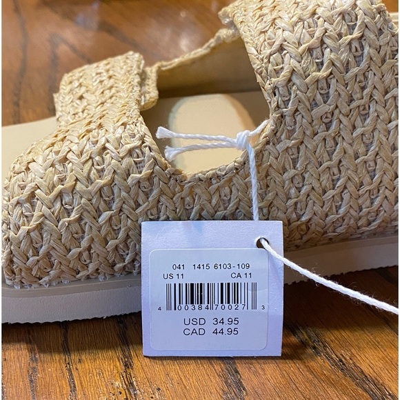 NWT - AE Women’s Raffia Slingback Sandal (Natural Cream / Multiple Sizes) - Picture 6 of 9